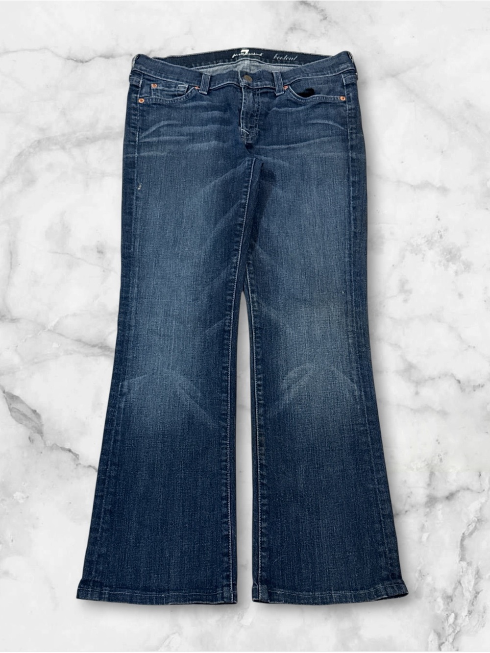 7 for All Mankind Women's Blue Denim Bootcut Jeans Size 29